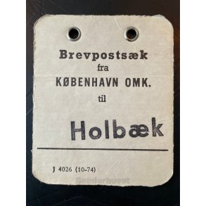 Brevpostsk mrke fra KBENHAVN OMK. - Til Holbk