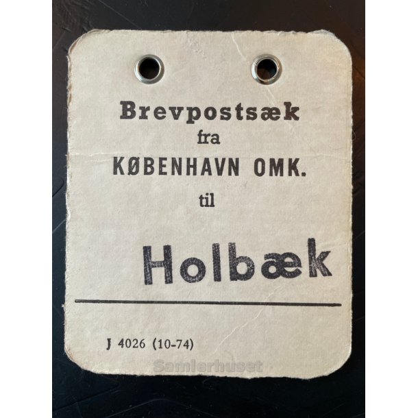 Brevpostsk mrke fra KBENHAVN OMK. - Til Holbk