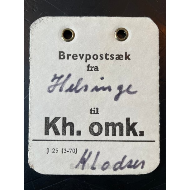Brevpostsk mrke fra Helsinge - til Kh. omk. - Klodser