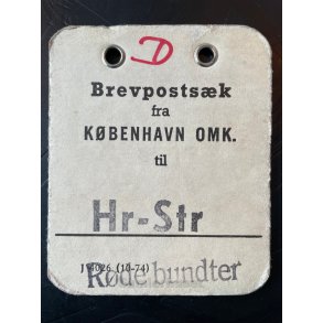 Brevpostsk mrke fra KBENHAVN OMK. - Til Hr. - Str - Rde bundter