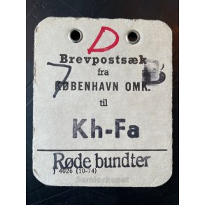 Brevpostsk mrke fra 7 - D - KBENHAVN OMK. - Til Kh.- Fa - Rde bundter