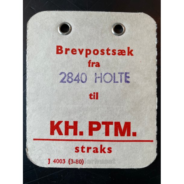 Brevpostsk mrke fra 2840 Holte - til KH. PTM. - straks
