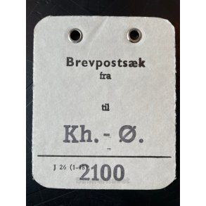Brevpostsk mrke fra - Til Kh.-  - 2100