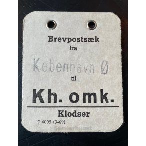 Brevpostsk mrke fra KBENHAVN  - Til Kh. omk. - Klodser