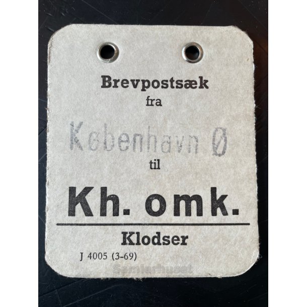 Brevpostsk mrke fra KBENHAVN  - Til Kh. omk. - Klodser