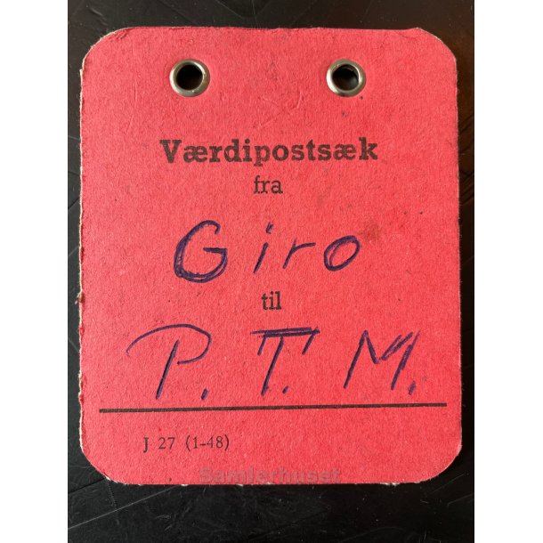 Vrdipostsk mrke fra Giro - Til  P.T.M.