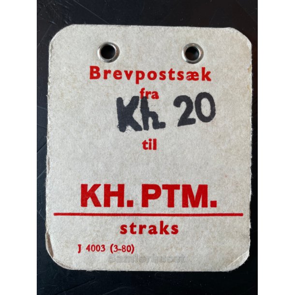 Brevpostsk mrke fra Kh. 20 - til KH. PTM. - Straks