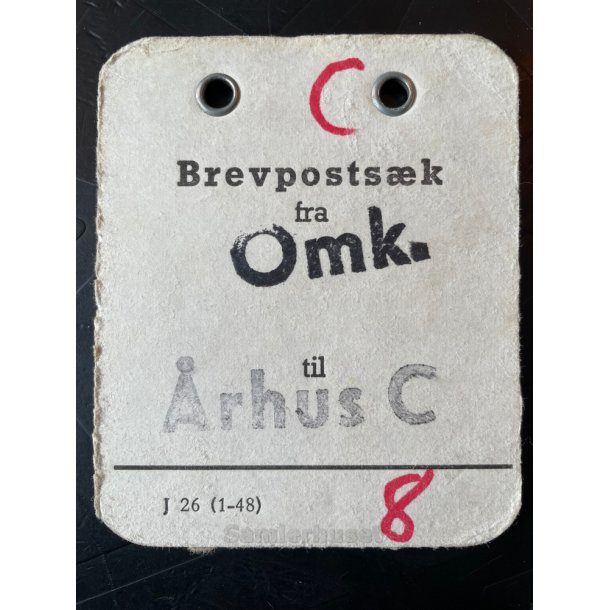 Brevpostsk mrke fra OMK. - Til rhus C.