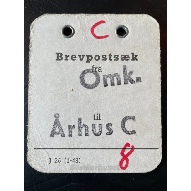 Brevpostsk mrke fra OMK. - Til rhus C.