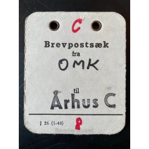 Brevpostsk mrke fra OMK. - Til rhus C.