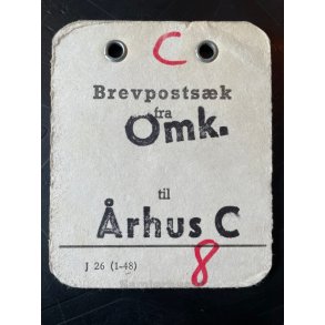 Brevpostsk mrke fra OMK. - Til rhus C.