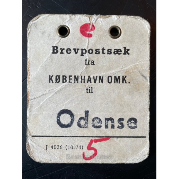 Brevpostsk mrke fra KBENHAVN OMK. - Til Odense