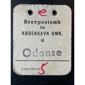 Brevpostsk mrke fra KBENHAVN OMK. - Til Odense