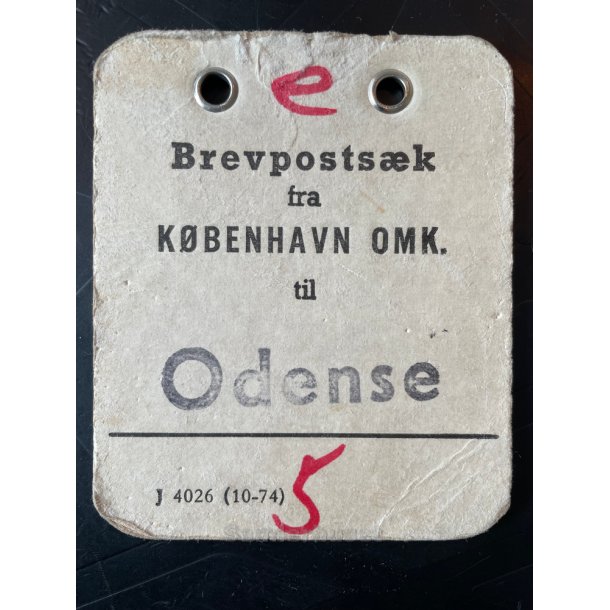 Brevpostsk mrke fra KBENHAVN OMK. - Til Odense