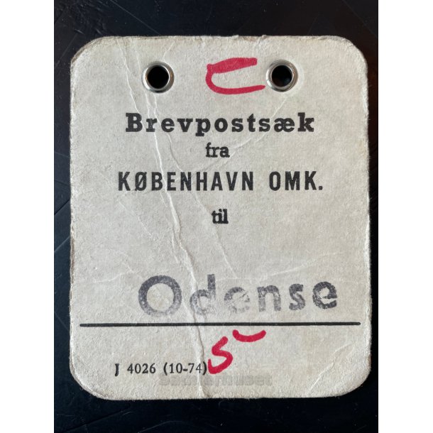 Brevpostsk mrke fra KBENHAVN OMK. - Til Odense