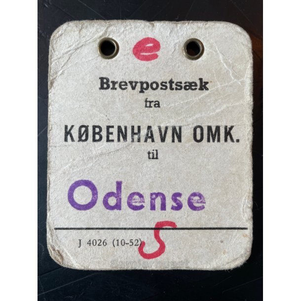 Brevpostsk mrke fra KBENHAVN OMK. - Til Odense