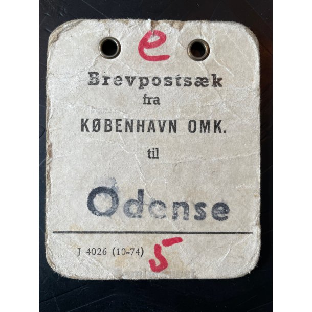 Brevpostsk mrke fra KBENHAVN OMK. - Til Odense