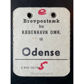Brevpostsk mrke fra KBENHAVN OMK. - Til Odense
