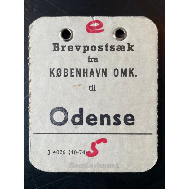 Brevpostsk mrke fra KBENHAVN OMK. - Til Odense