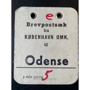 Brevpostsk mrke fra KBENHAVN OMK. - Til Odense