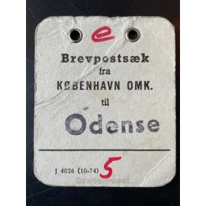 Brevpostsk mrke fra KBENHAVN OMK. - Til Odense