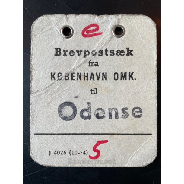 Brevpostsk mrke fra KBENHAVN OMK. - Til Odense