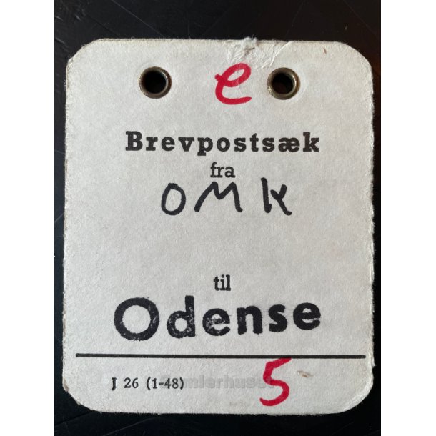  Brevpostsk mrke fra OMK. - Til Odense