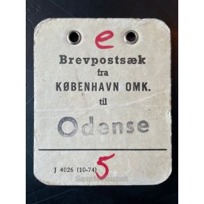 Brevpostsk mrke fra KBENHAVN OMK. - Til Odense