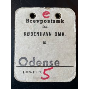 Brevpostsk mrke fra KBENHAVN OMK. - Til Odense