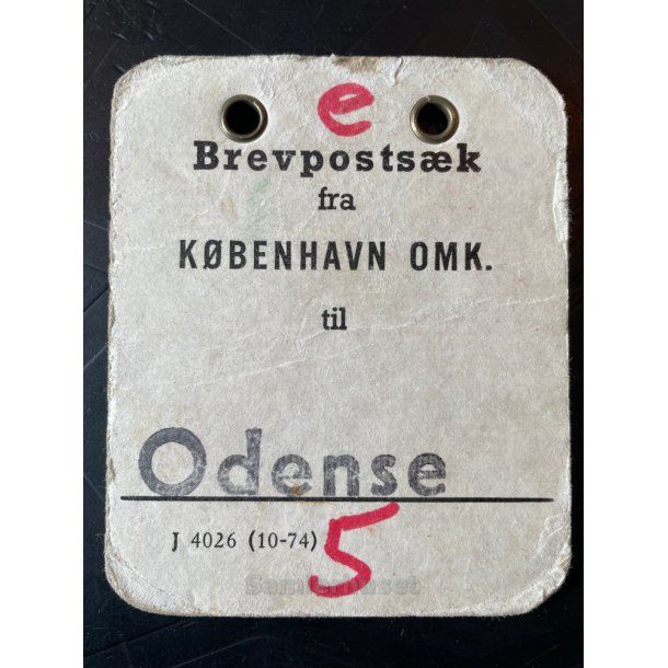 Brevpostsk mrke fra KBENHAVN OMK. - Til Odense