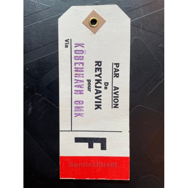 Brevpostsk mrke fra REYKJAVIK  til - KBENHAVN OMK. - F.