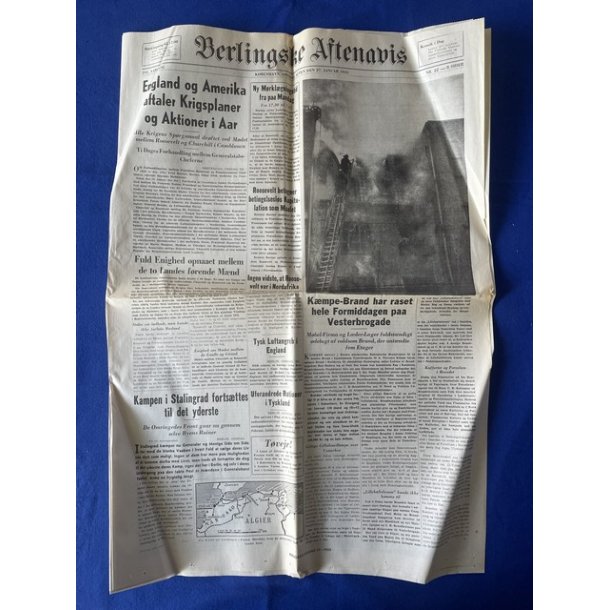 Avis - Berlingske Aftenavis - 27. Januar 1943 - England og Amerika aftaler Krigsplaner