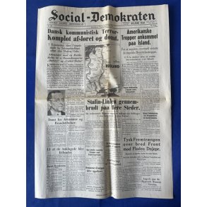 Avis - Social Demokraten - 8. Juli 1941 - Dansk komunistisk Terror Komplot