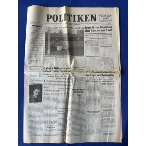 Avis - Politiken - 18. November 1940 - Landskamp Nederlag 1 - 0 - Hamborg
