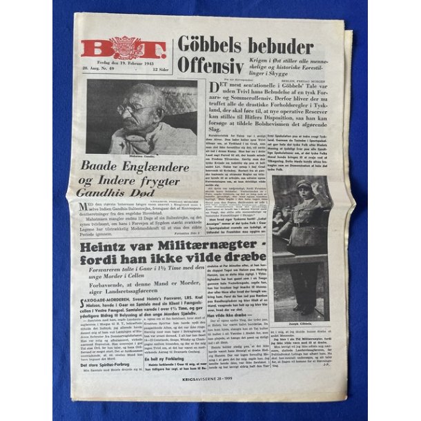 Avis - B.T.  - 19. Februar 1943 - Gbbels bebuder Offensiv