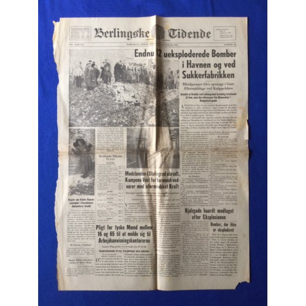 Side - Berlingske Tidende 29. Januar 1943 - Bomber,Sukkerfabrikken