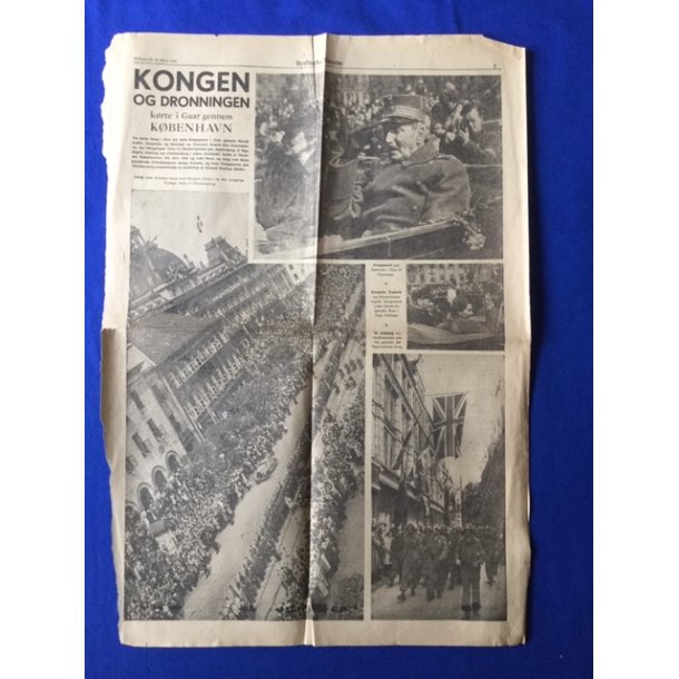 Side - Berlingske Tidende 10, Maj 1945 - Kongen og Dronningen gennem Kbenhavn