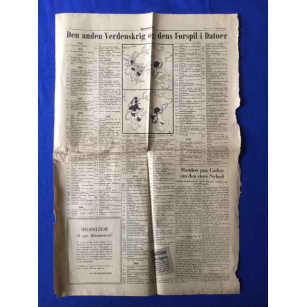 Side - Nationaltidende 11. August 1945 - Den anden Verdenskrig !
