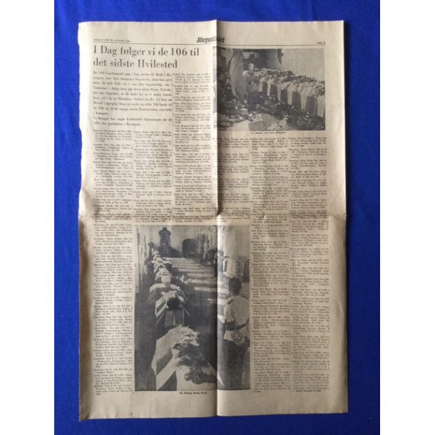 Side - Morgenbladet 29.August 1945 - 106 Landsmnd begraves i Ryvangen