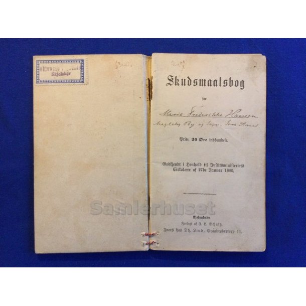 Skudsmaalsbog - Marie Frederikke Hansen - Magleby By og Sogn - S�r� Amt - F�dt 3. September 1879