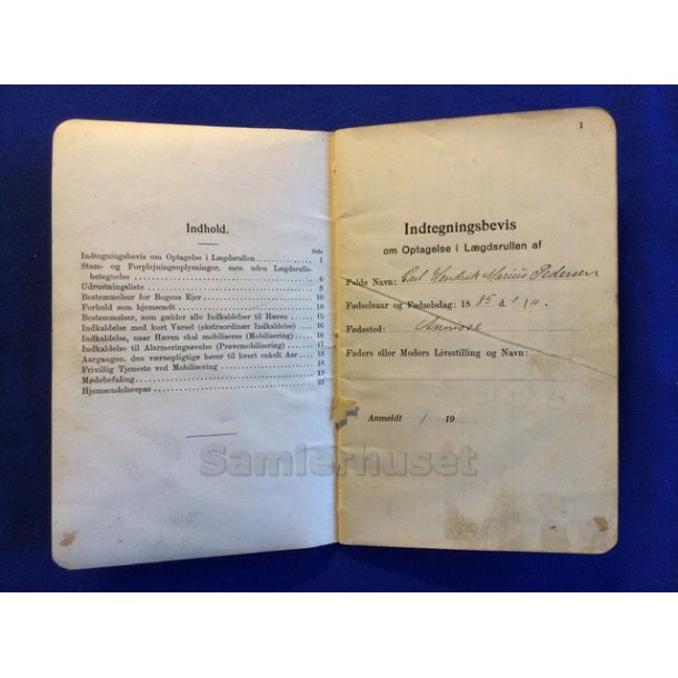 Soldaterbog - Carl Henrik Marius Pedersen - Annise - F�dt 1. November 1885 - Kokoppeattest.