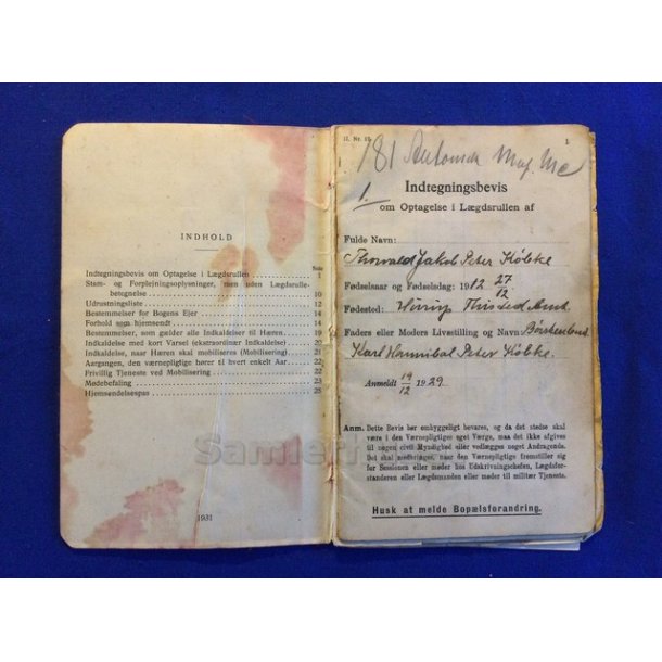 Soldaterbog - Thorvald Jacob Peter K�bke - Thisted Amt  - F�dt 19. December 1929 - Attester