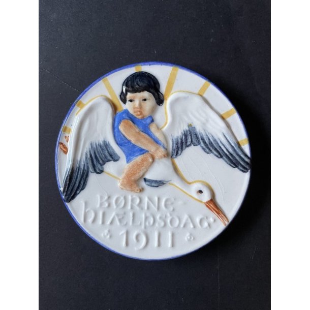 Brnehjlpsdag 1911 - 9 cm  - Alumilia - 2. Sort - Pn uden fejl 