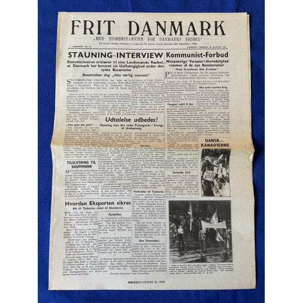 Kopi af Frit Danmark 28. August 1941 - Krigsaviser 1999