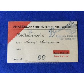 Medlemskort - Amat�rdansernes Forbund 1949 - 50