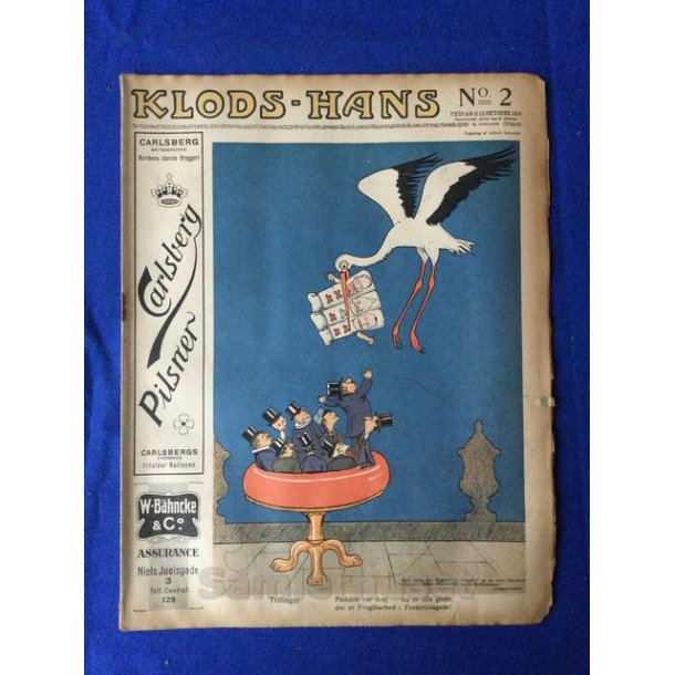 Klods - Hans - Politisk Vittighedsblad med Tegninger af A.Schmidt,G,Wegner.P.Fischer.m.m. No 2  1916