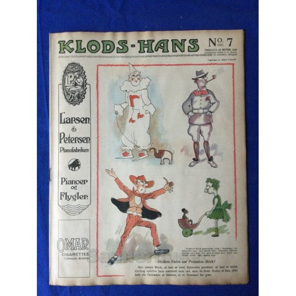 Klods - Hans - Politisk Vittighedsblad med Tegninger af A.Schmidt,G,Wegner.P.Fischer.m.m. No7  1918