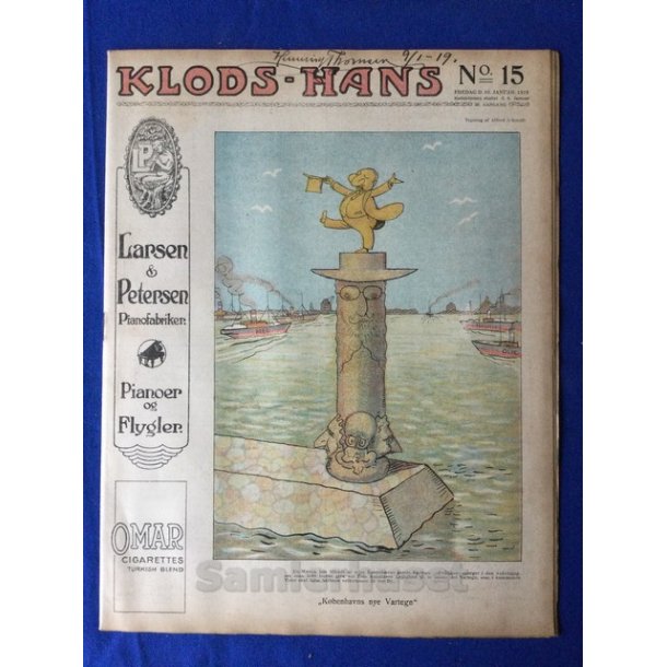 Klods - Hans - Politisk Vittighedsblad med Tegninger af A.Schmidt,G,Wegner.P.Fischer.m.m. No15  1919