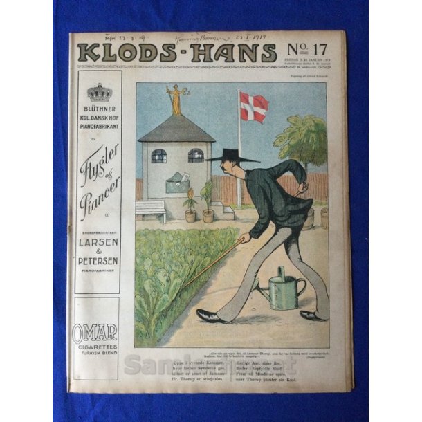 Klods - Hans - Politisk Vittighedsblad med Tegninger af A.Schmidt,G,Wegner.P.Fischer.m.m. No17  1919