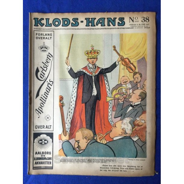 Klods - Hans - Politisk Vittighedsblad med Tegninger af A.Schmidt,G,Wegner.P.Fischer.m.m. No38  1917